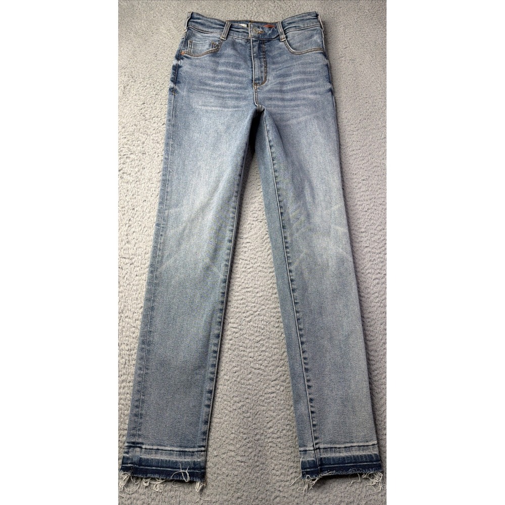 Anthropologie Pilcro Jeans Womens 26 High Rise Cigarette Blue Light Wash Raw Hem